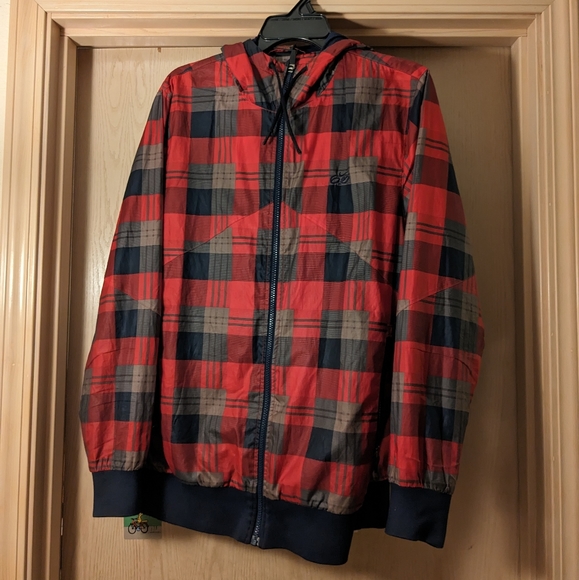 Nike 6.0 plaid red blue gray active jacket hoodie - Picture 1 of 8
